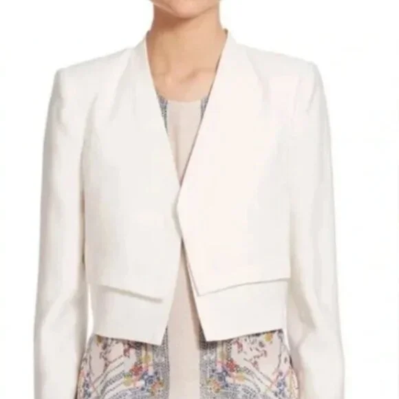 BCBGMaxazria Corey White Cropped Jacket NWT - Picture 1 of 8